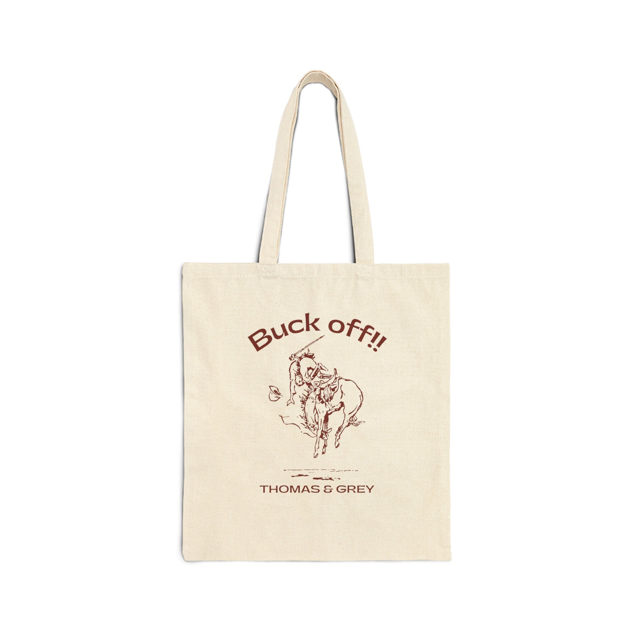 the “BUCK OFF” tote