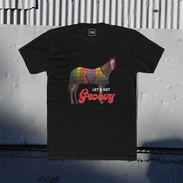 the "Let's Get Groovy" tee