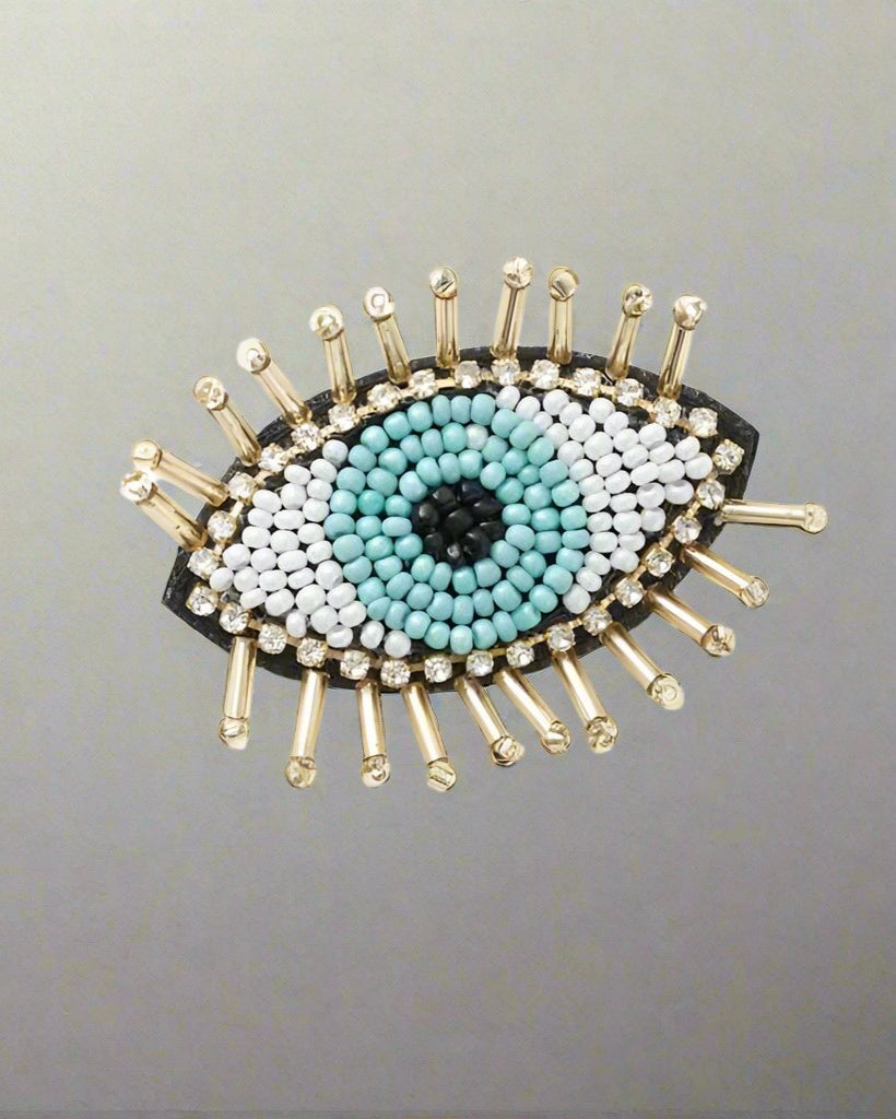 the "Beaded Evil Eye" brooch pin