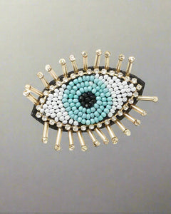 the "Beaded Evil Eye" brooch pin