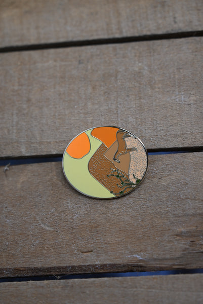 the "Mountain Horse" enamel pin