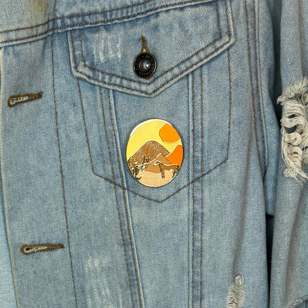 the "Mountain Horse" enamel pin