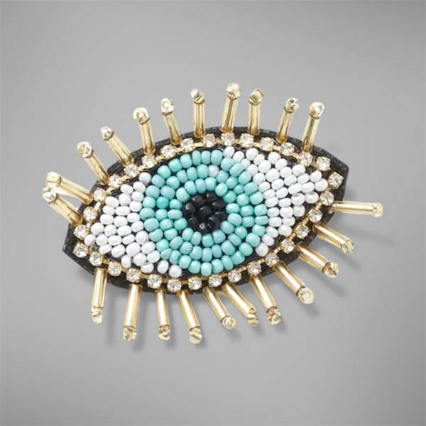 the "Beaded Evil Eye" brooch pin