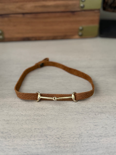 Pebble Leather Snaffle-bit Choker