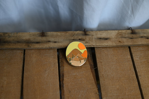 the "Mountain Horse" enamel pin