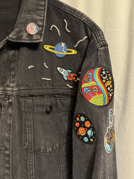 the "Black Galaxy" jean jacket (L)