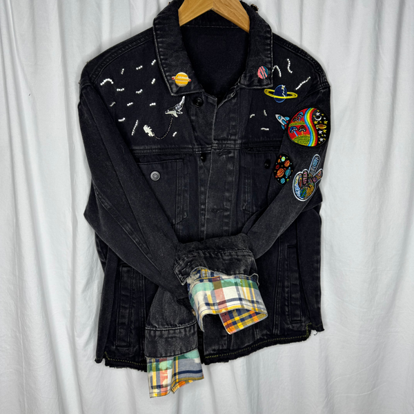 the "Black Galaxy" jean jacket (L)