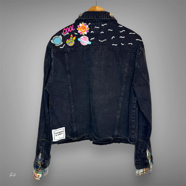 the "Black Galaxy" jean jacket (L)