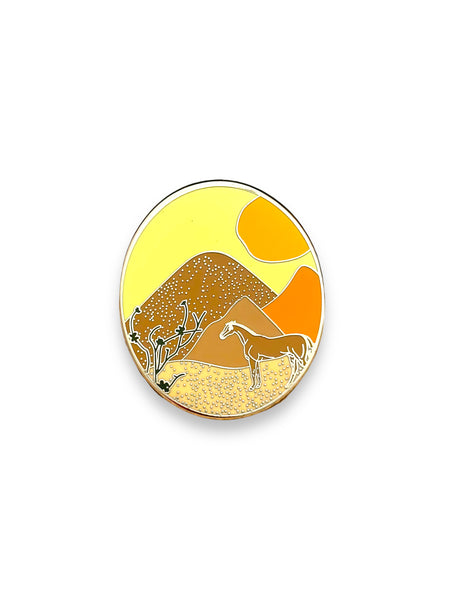 the "Mountain Horse" enamel pin